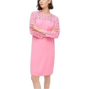 J. Crew Pink Laser Cut Eyelet Shift Dress